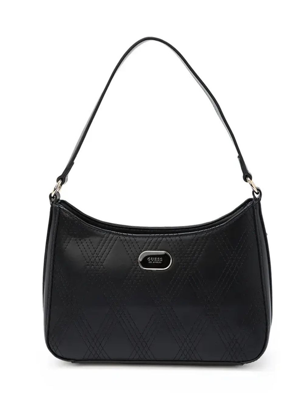 GUESS Black Quilted Shoulder Hobo Bag
